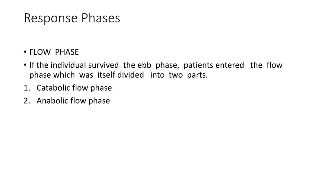 response phases