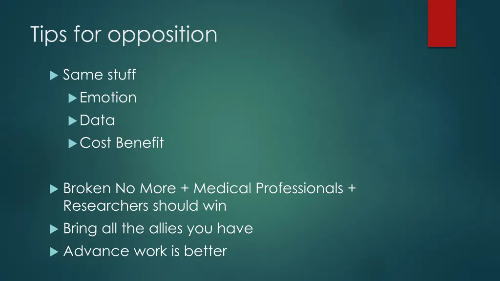 tips for opposition 1