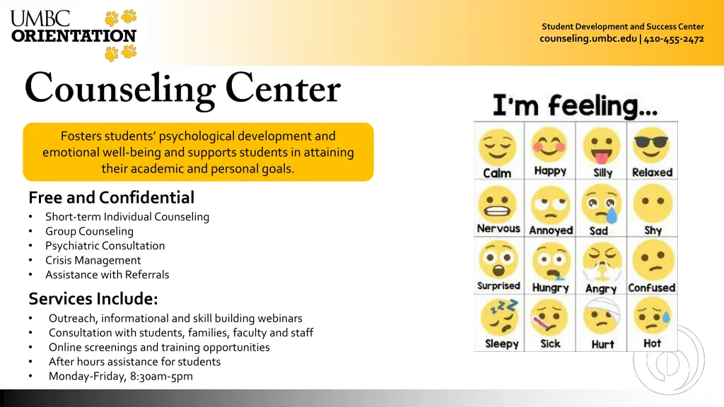 student development and success center counseling