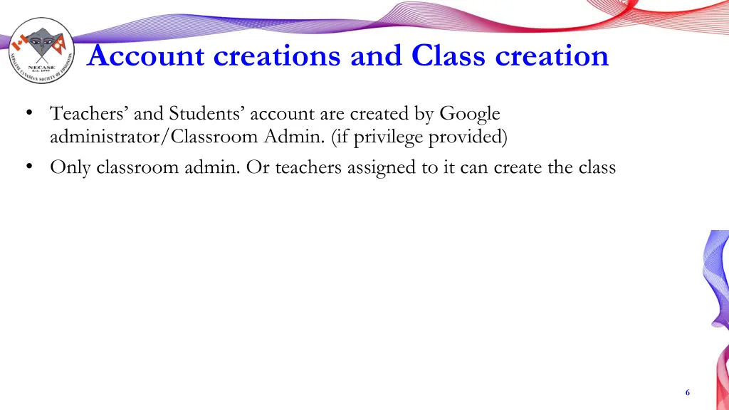 account creations and class creation