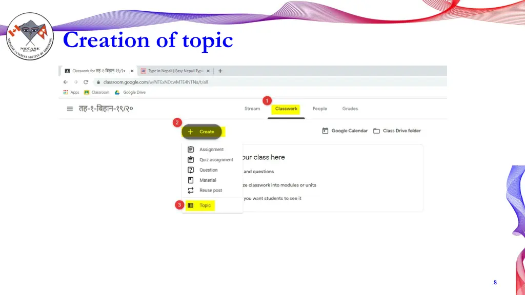 creation of topic