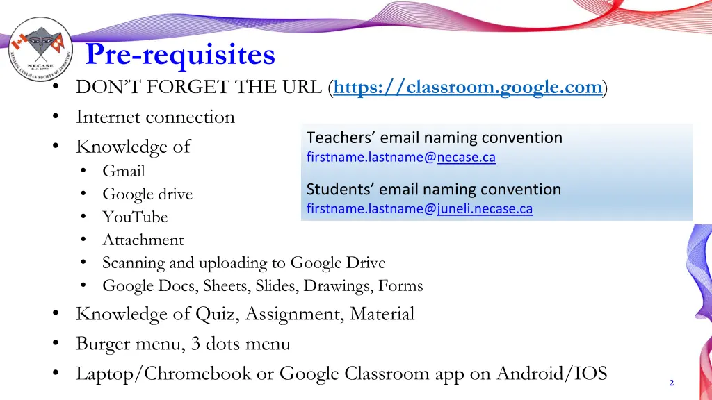 pre requisites