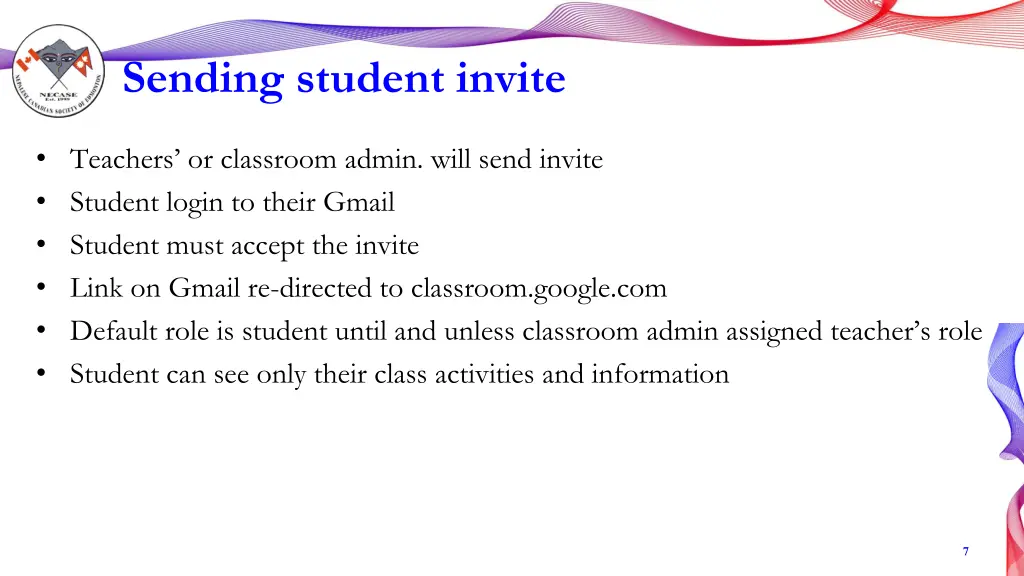 sending student invite