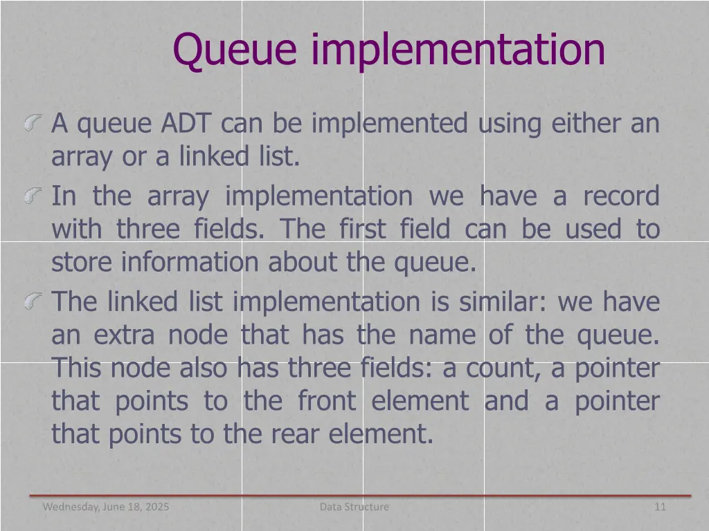 queue implementation