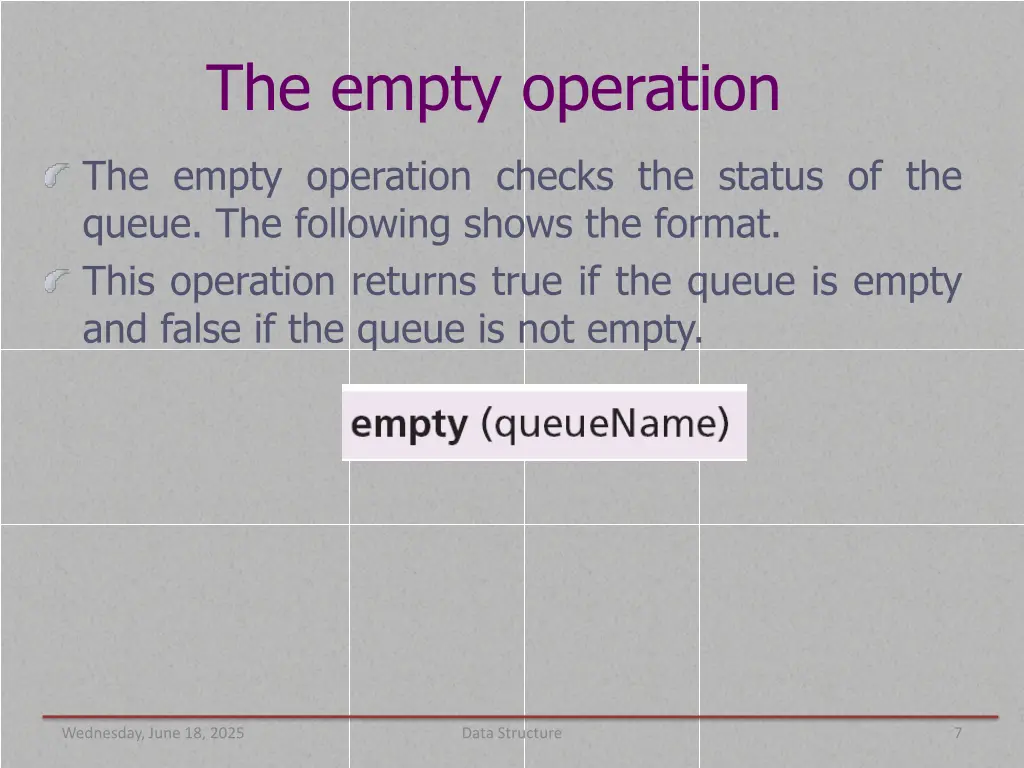 the empty operation