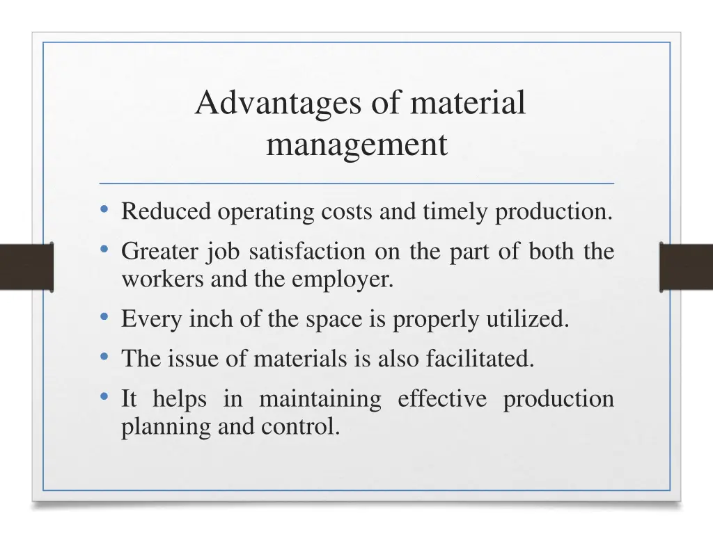 advantages of material management