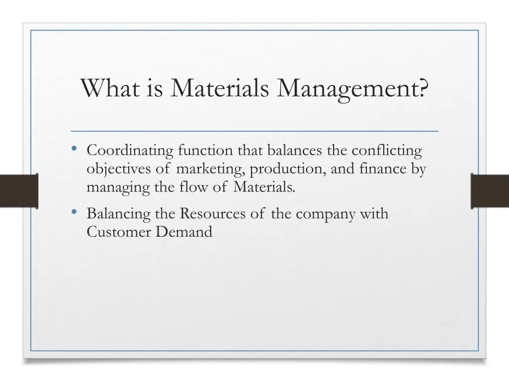 what is materials management