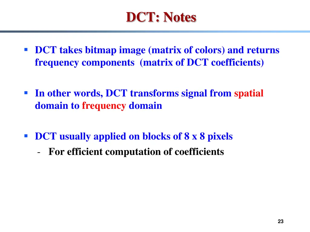 dct notes