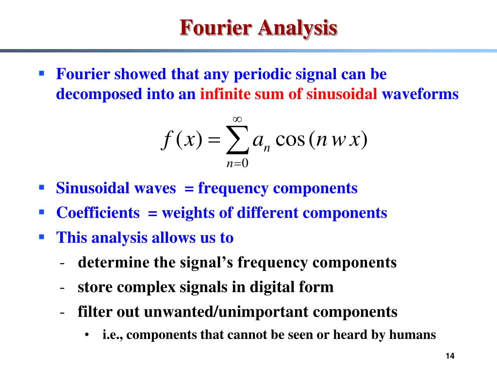 fourier analysis