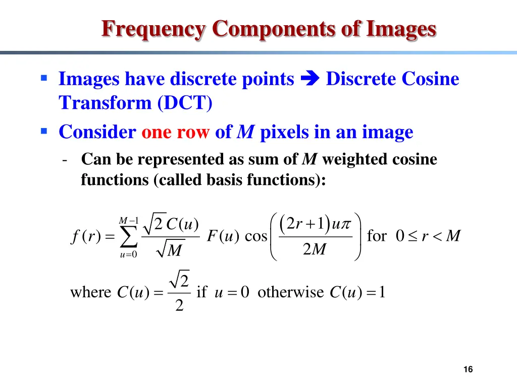 frequency components of images