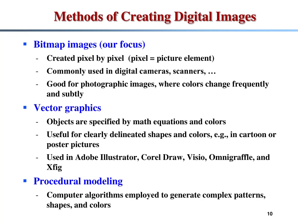 methods of creating digital images