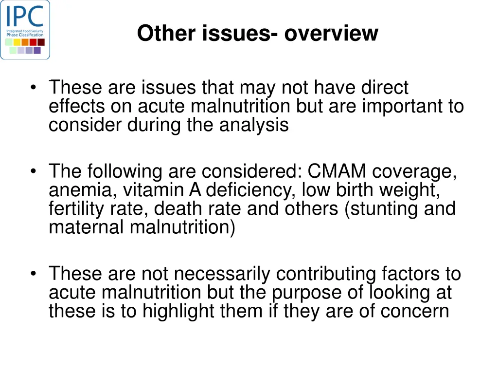 other issues overview