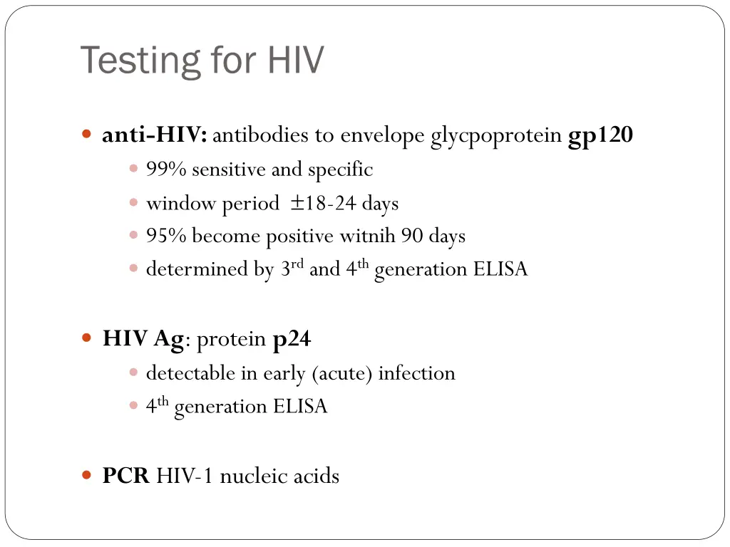 testing for hiv