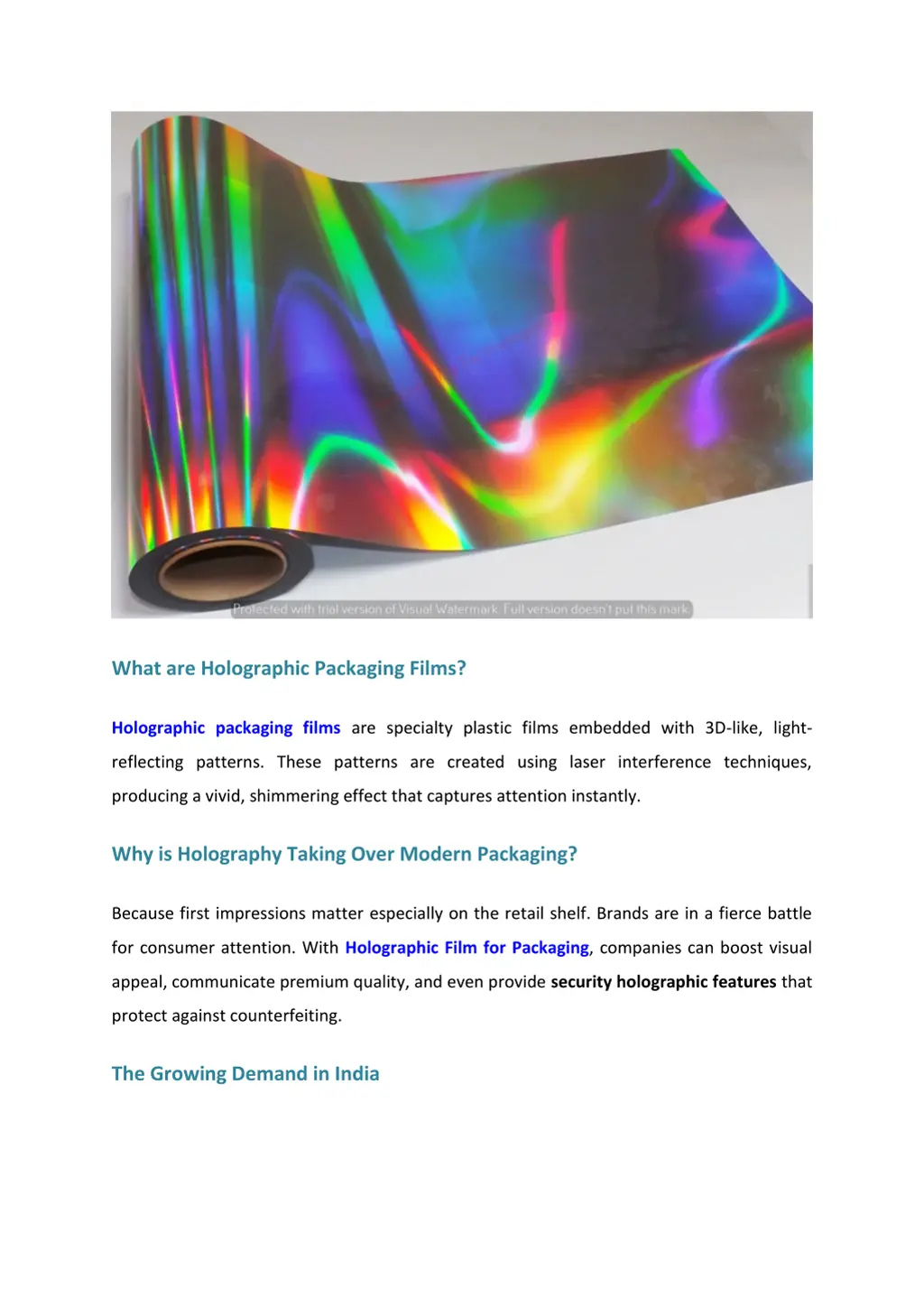 what are holographic packaging films