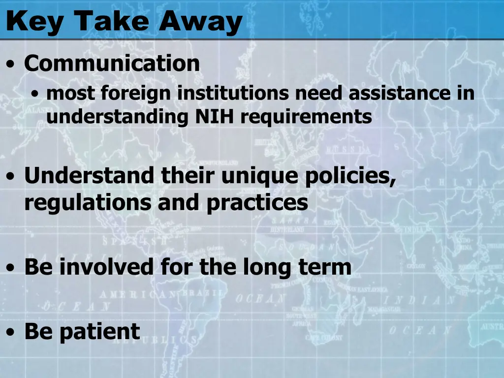 key take away communication most foreign