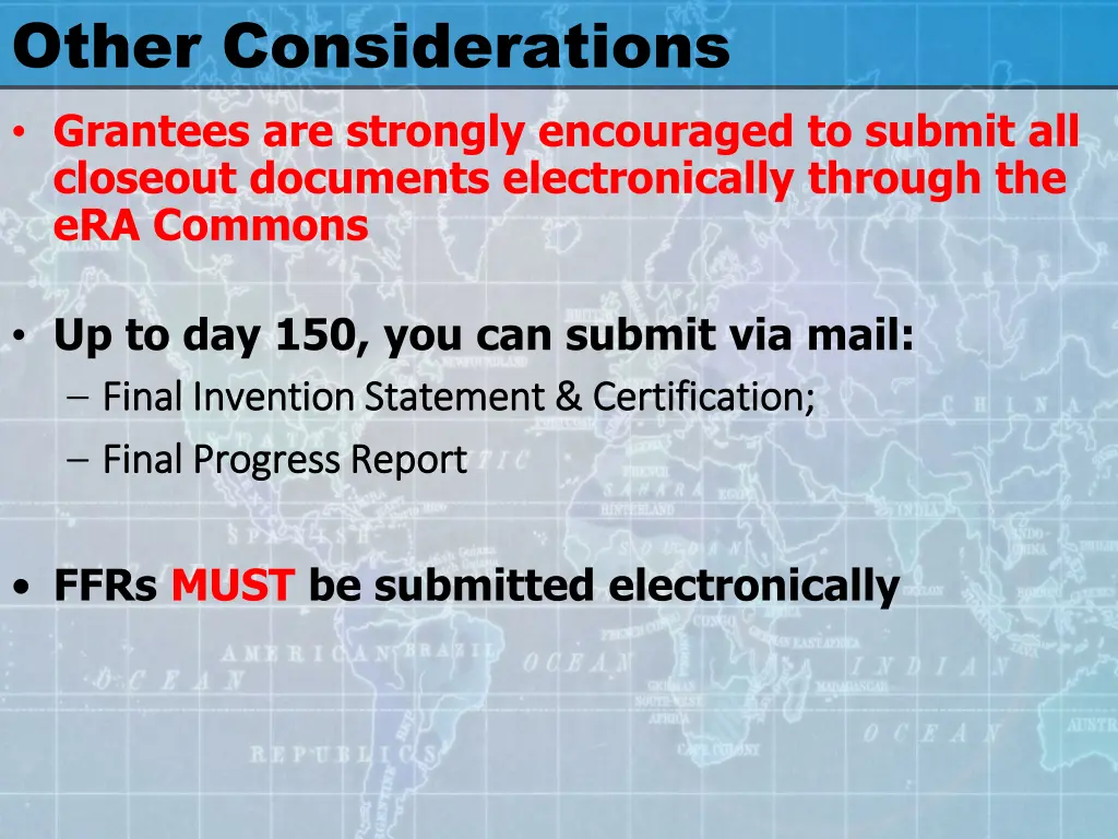 other considerations grantees are strongly