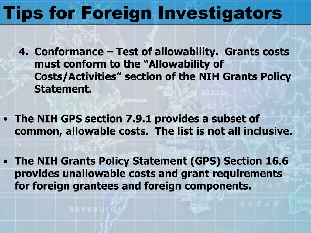 tips for foreign investigators 2