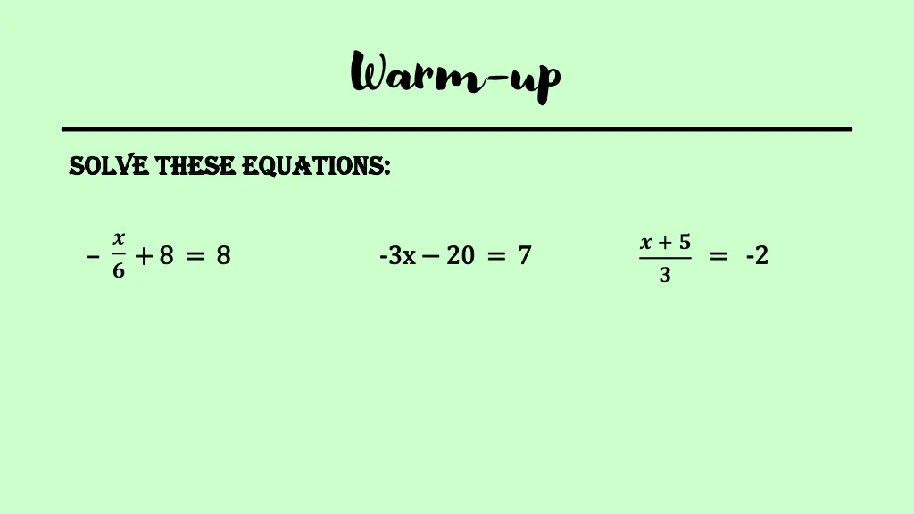 warm up