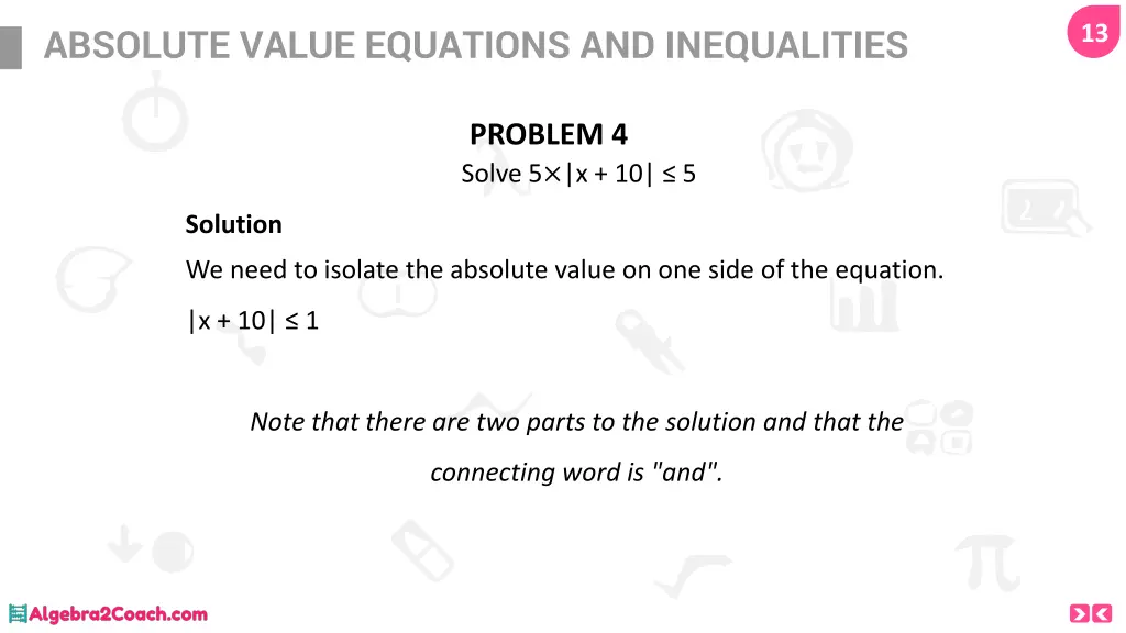 absolute value equations and inequalities 11