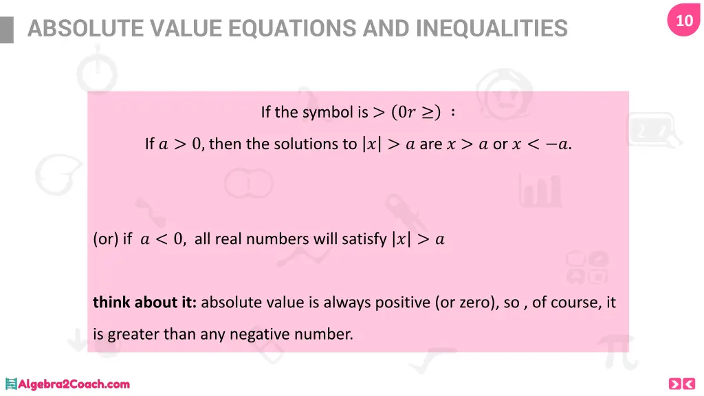 absolute value equations and inequalities 8