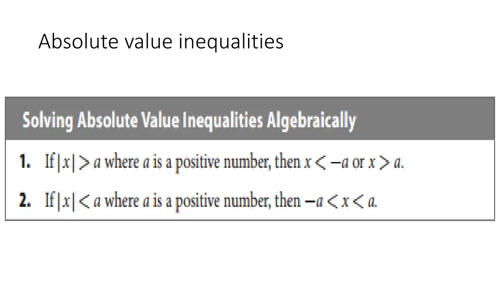 absolute value inequalities