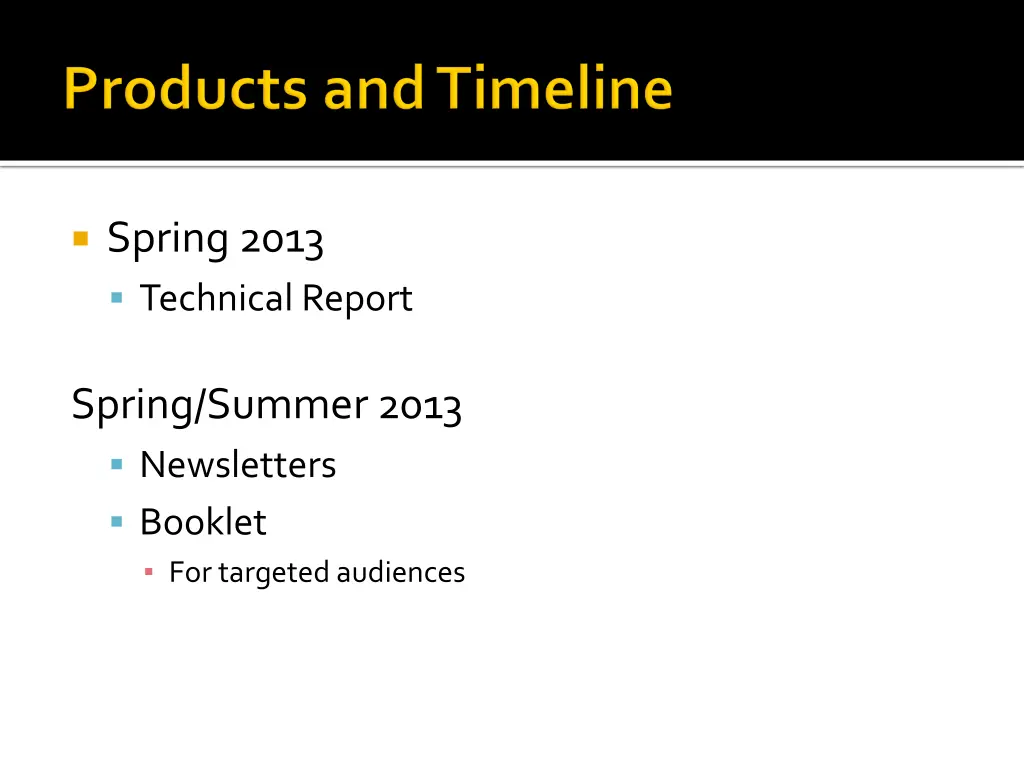 spring 2013 technical report