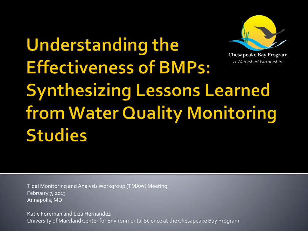 tidal monitoring and analysis workgroup tmaw