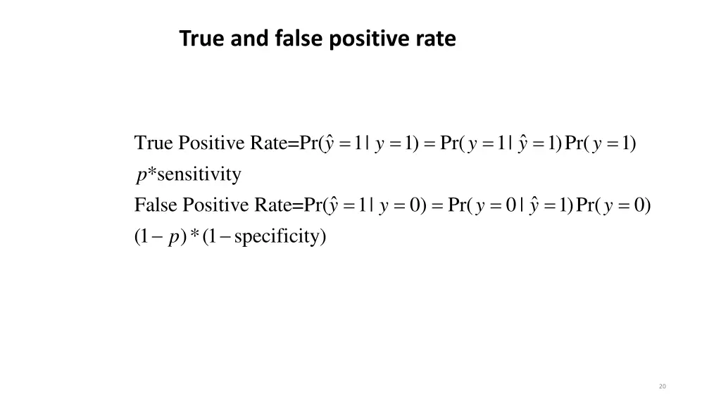true and false positive rate