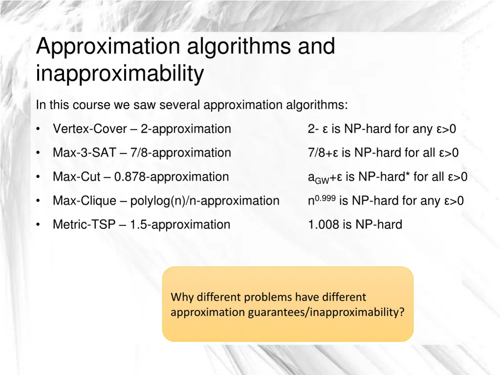 approximation algorithms and inapproximability
