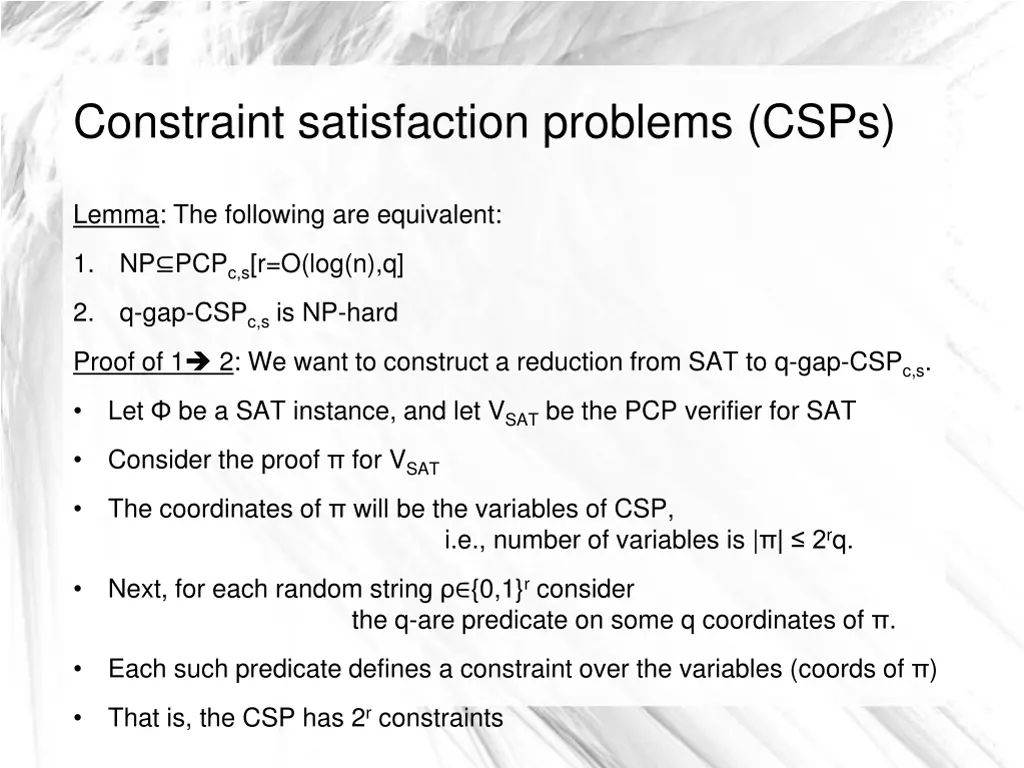 constraint satisfaction problems csps 2