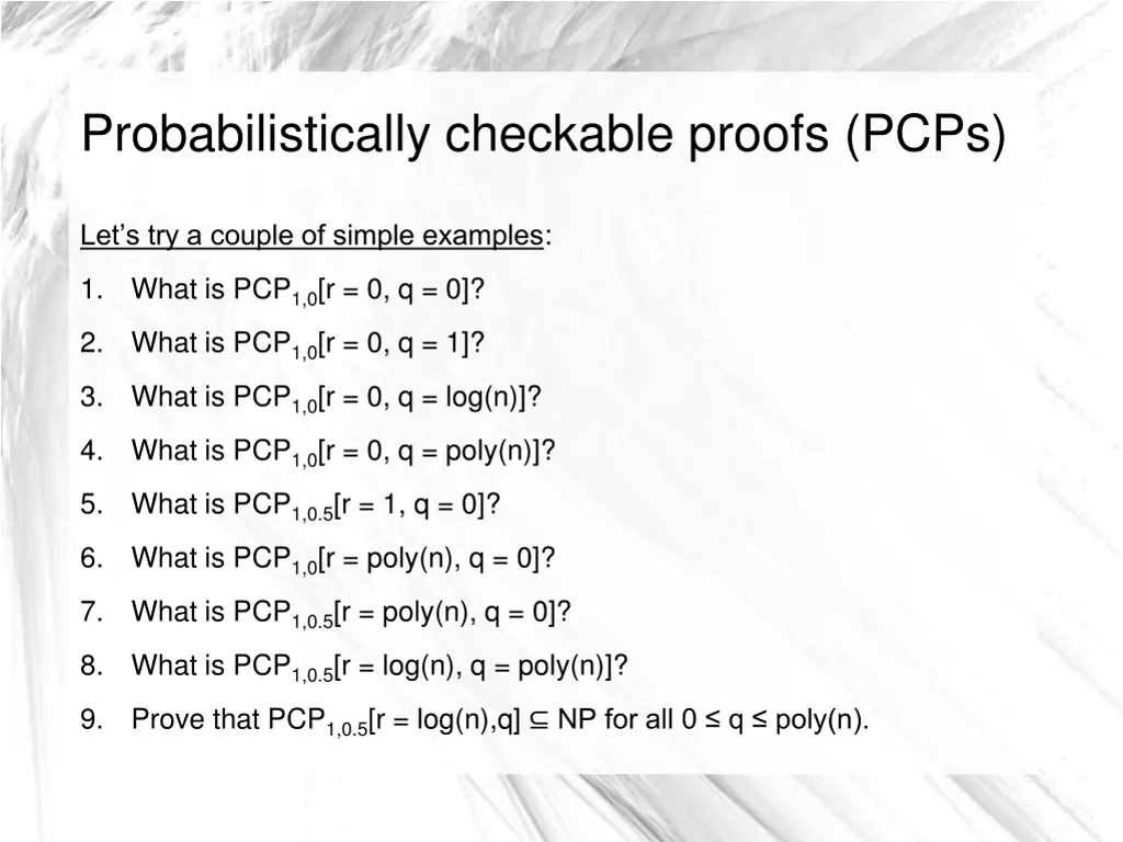 probabilistically checkable proofs pcps 2