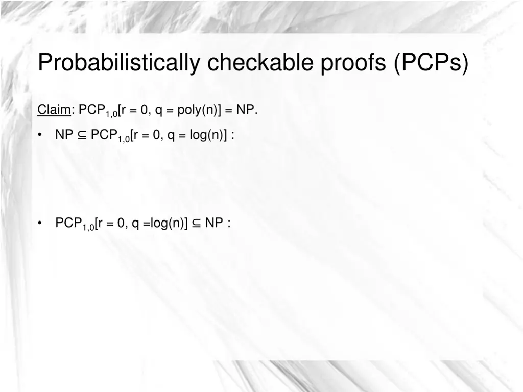 probabilistically checkable proofs pcps 6
