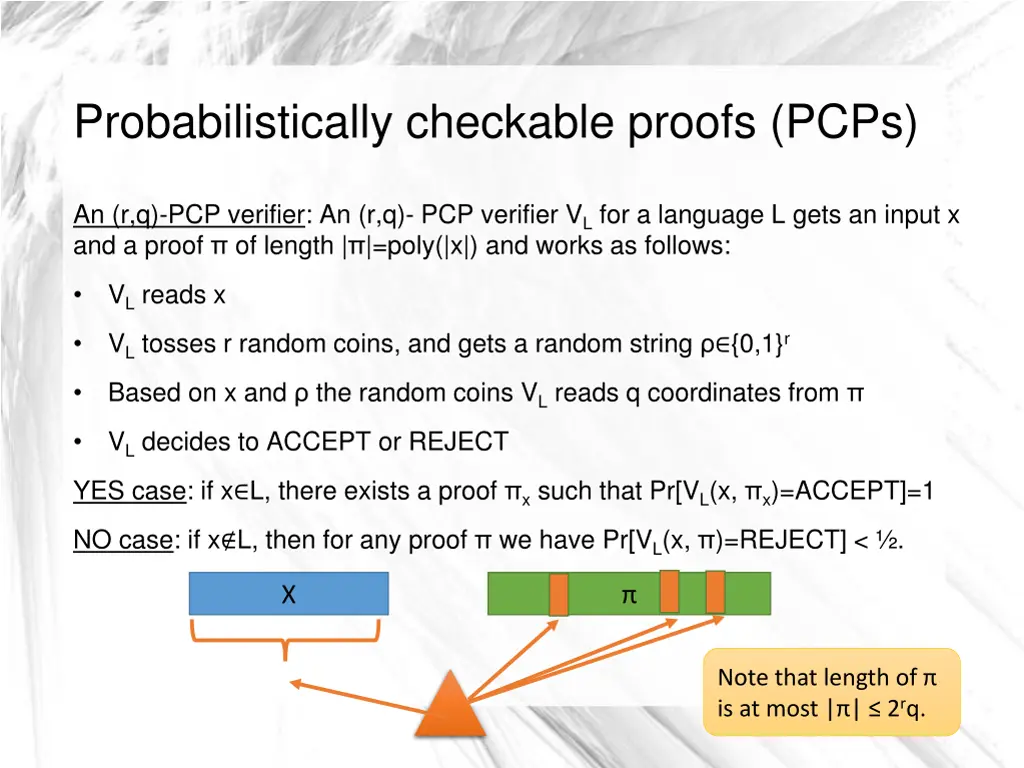 probabilistically checkable proofs pcps