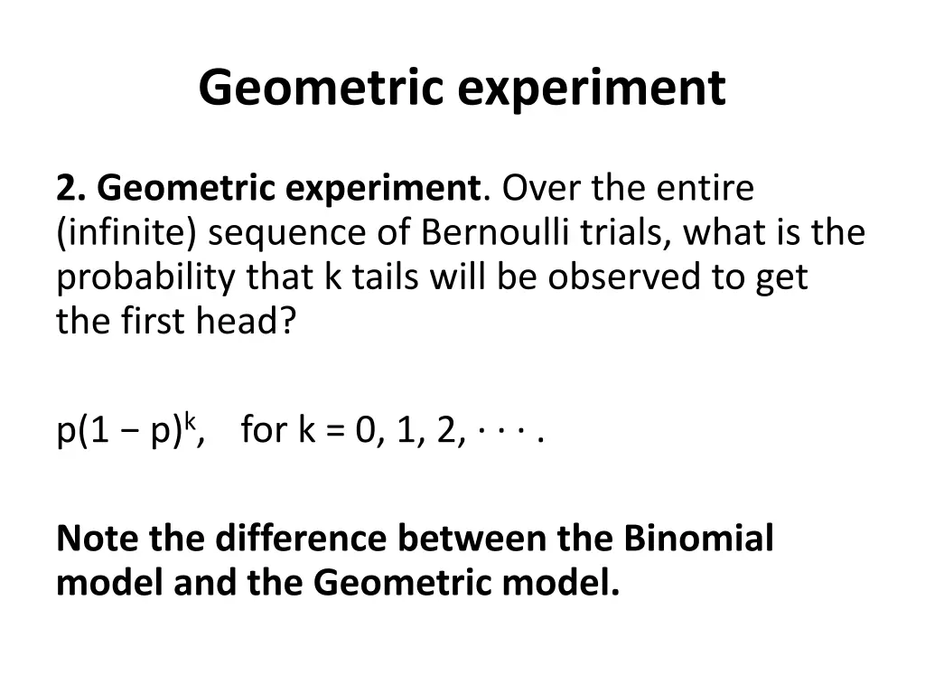 geometric experiment
