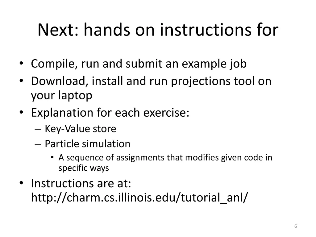 next hands on instructions for