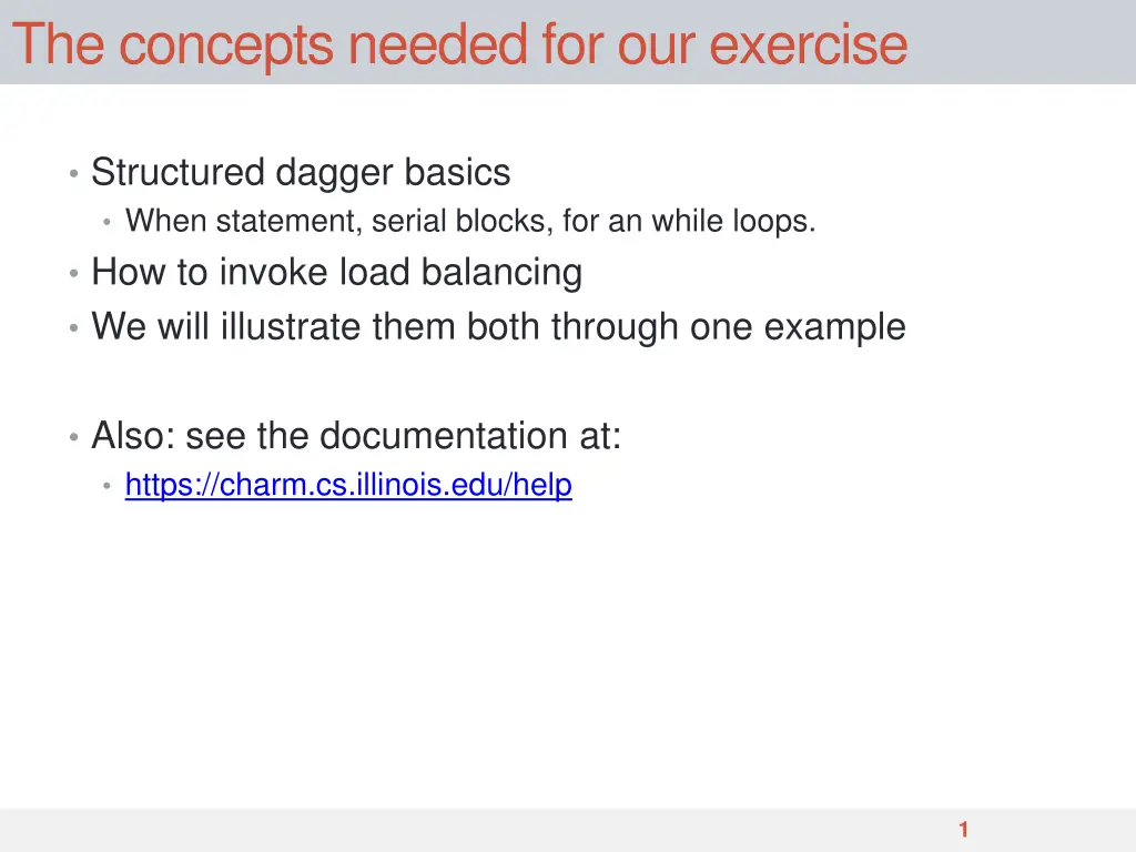 the concepts needed for our exercise