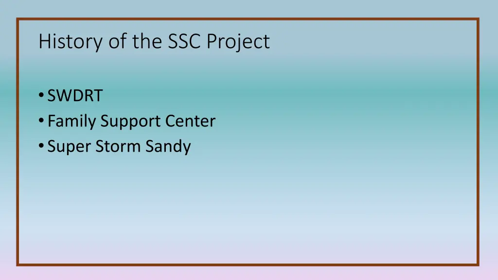 history of the ssc project