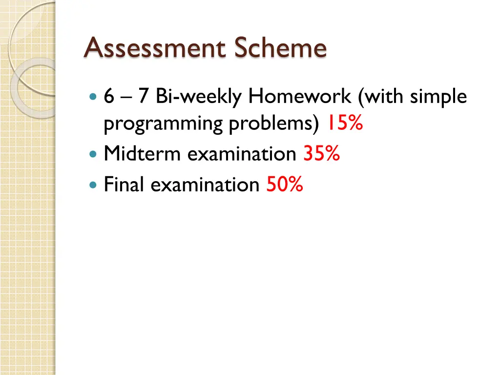 assessment scheme