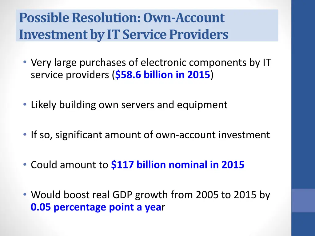 possible resolution own account investment