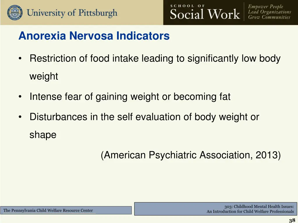 anorexia nervosa indicators