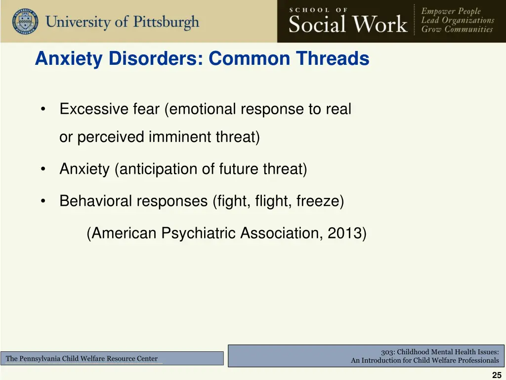anxiety disorders common threads