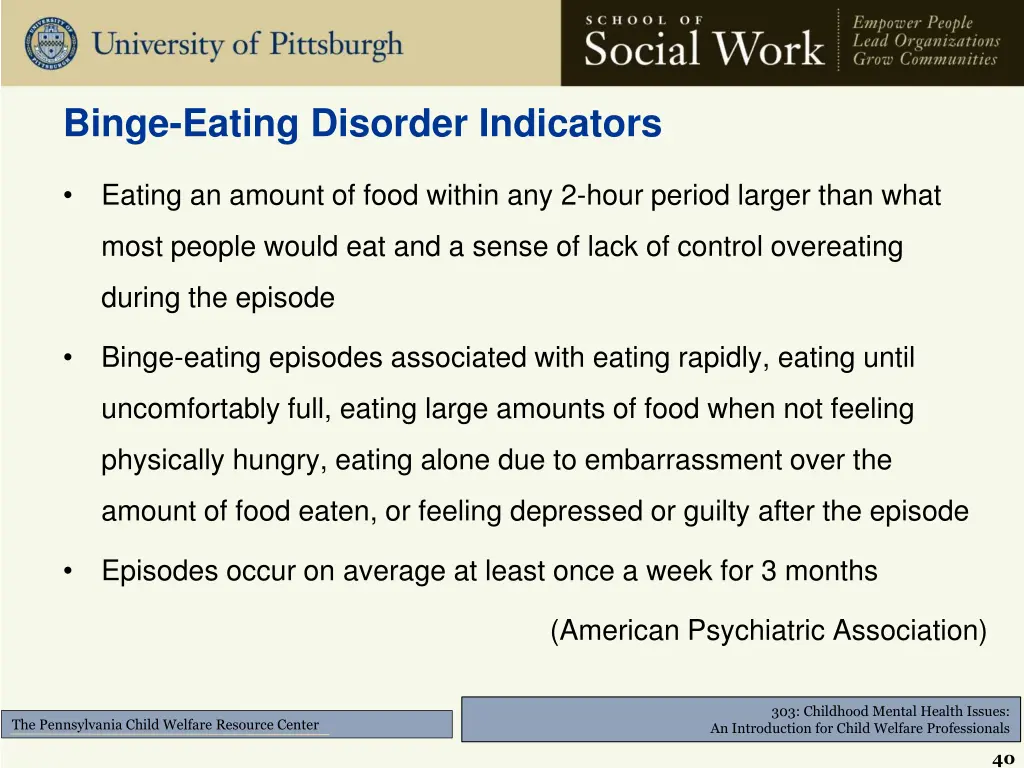 binge eating disorder indicators
