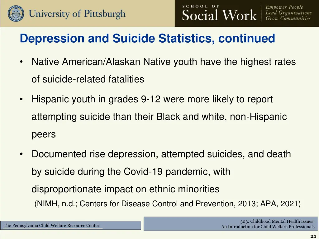 depression and suicide statistics continued