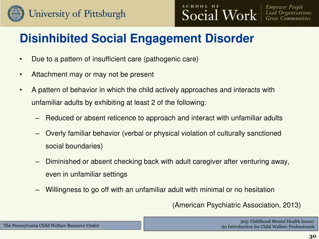 disinhibited social engagement disorder