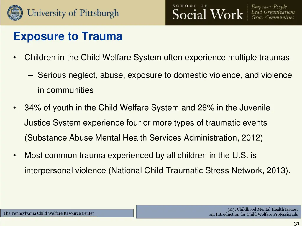 exposure to trauma