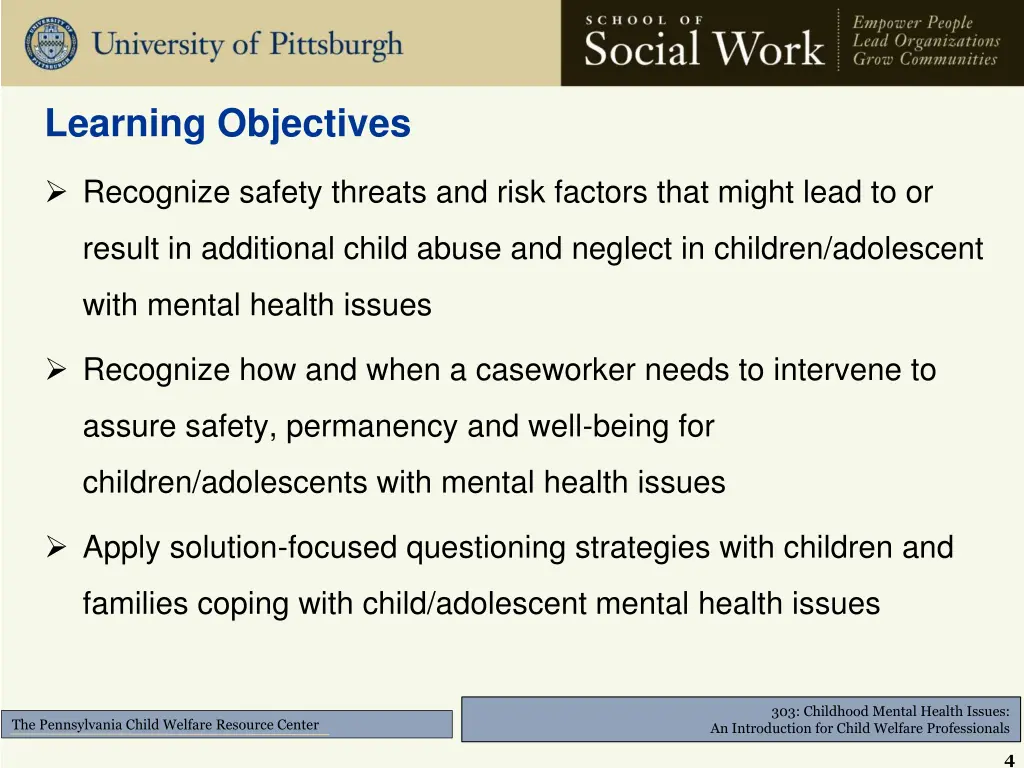 learning objectives