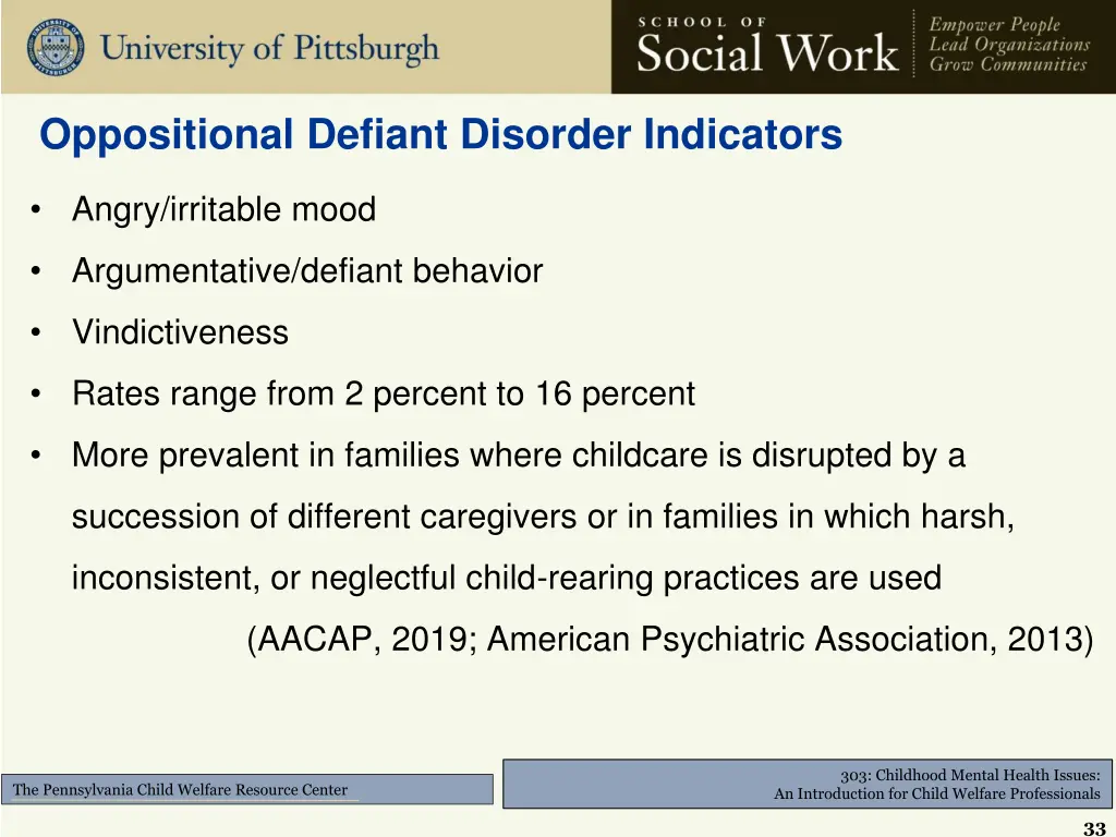 oppositional defiant disorder indicators