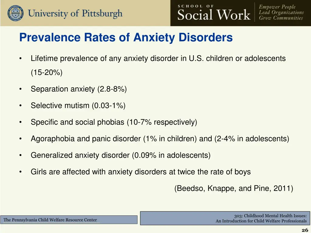 prevalence rates of anxiety disorders