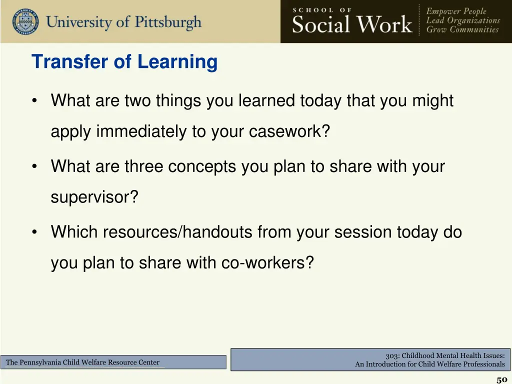 transfer of learning
