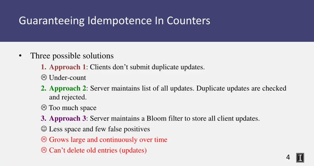 guaranteeing idempotence in counters